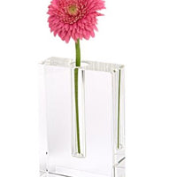 Modern Clear 8" Block Optical Crystal Vase