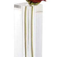 Modern Clear Tall Block Optical Crystal Vase