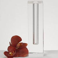 Modern Clear Tall Block Optical Crystal Vase