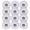 Set of 12 Vintage White and Beige Circles Ceramic Knobs