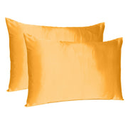 Apricot Dreamy Set of 2 Silky Satin King Pillowcases