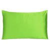 Bright Green Dreamy Set of 2 Silky Satin King Pillowcases