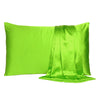 Bright Green Dreamy Set of 2 Silky Satin King Pillowcases