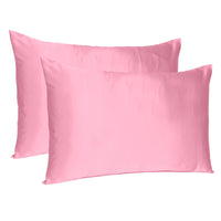 Pink Rose Dreamy Set of 2 Silky Satin King Pillowcases