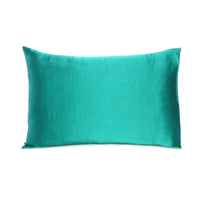Teal Dreamy Set of 2 Silky Satin King Pillowcases