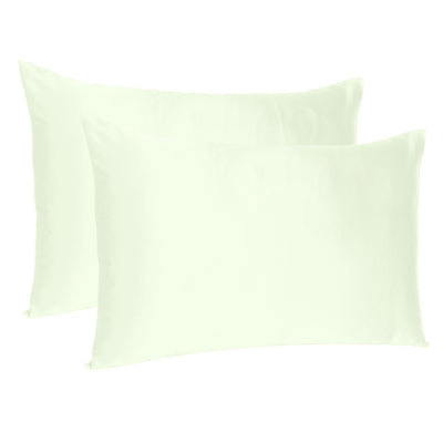 Ivory Dreamy Set of 2 Silky Satin King Pillowcases