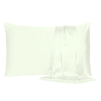 Ivory Dreamy Set of 2 Silky Satin King Pillowcases