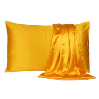 Goldenrod Dreamy Set of 2 Silky Satin King Pillowcases
