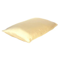 Pale Yellow Dreamy Set of 2 Silky Satin Standard Pillowcases