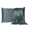 Gray Dreamy Set of 2 Silky Satin Standard Pillowcases