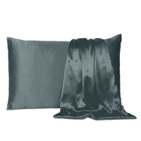 Gray Dreamy Set of 2 Silky Satin Standard Pillowcases