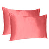 Coral Dreamy Set of 2 Silky Satin Standard Pillowcases