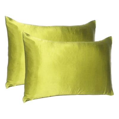 Lemongrass Dreamy Set of 2 Silky Satin Standard Pillowcases