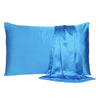 Bright Blue Dreamy Set of 2 Silky Satin Standard Pillowcases