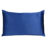 Navy Blue Dreamy Set of 2 Silky Satin Standard Pillowcases