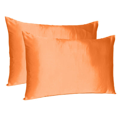 Orange Dreamy Set of 2 Silky Satin Standard Pillowcases