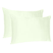 Ivory Dreamy Set of 2 Silky Satin Standard Pillowcases