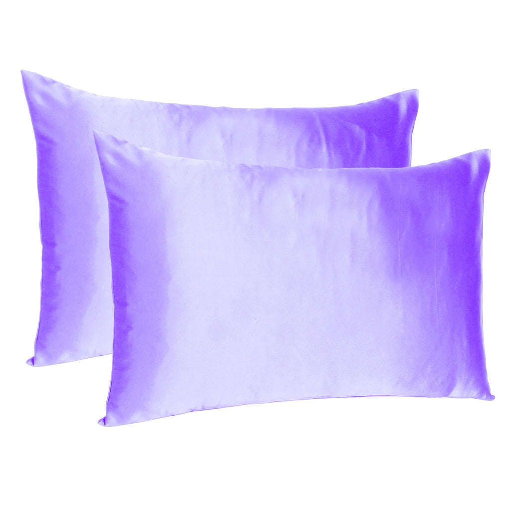 Purple Dreamy Set of 2 Silky Satin Queen Pillowcases