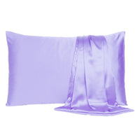 Purple Dreamy Set of 2 Silky Satin Queen Pillowcases