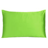 Bright Green Dreamy Set of 2 Silky Satin Queen Pillowcases