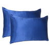 Navy Blue Dreamy Set of 2 Silky Satin Queen Pillowcases