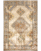 4’ x 6’ Gray and Beige Aztec Pattern Area Rug