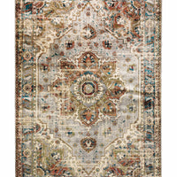 4’ x 6’ Gray and Rust Distressed MedallionArea Rug