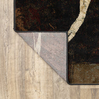 4’ x 6’ Brown and Black Abstract Geometric Area Rug
