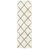 2’ x 8’ Ivory and Gray Geometric Lattice Runner Rug