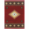 7’ x 10’ Red and Beige Ikat Pattern Area Rug