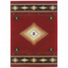 10’ x 13’ Red and Beige Ikat Pattern Area Rug