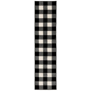 2’ x 8’ Monochromatic Gingham Pattern Indoor Runner Rug