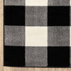 2’ x 8’ Monochromatic Gingham Pattern Indoor Runner Rug