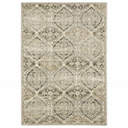2’ x 8’ Ivory and Gray Floral Trellis Indoor Runner Rug