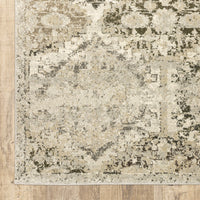 2’ x 8’ Ivory and Gray Floral Trellis Indoor Runner Rug