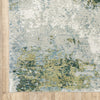 3’ x 12’ Blue and Sage Distressed Waves Indoor Runner Rug