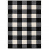 10’ x 13’ Monochromatic Gingham Pattern Indoor Area Rug