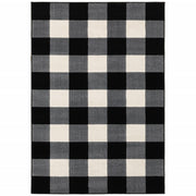 10’ x 13’ Monochromatic Gingham Pattern Indoor Area Rug