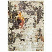 7’ x 10’ Abstract Weathered Beige and Gray Indoor Area Rug