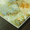 8’ x 11’ Modern Abstract Gold and Beige Indoor Area Rug