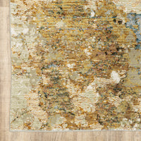 10’ x 13’ Modern Abstract Gold and Beige Indoor Area Rug