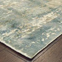 9’ x 12’ Blue and Gray Abstract Splash Indoor Area Rug