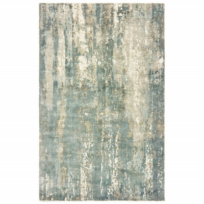 9’ x 12’ Blue and Gray Abstract Splash Indoor Area Rug