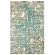 10’ x 14’ Blue and Gray Abstract Pattern Indoor Area Rug