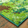 10’ x 13’ Teal and Pickle Green Abstract Indoor Area Rug