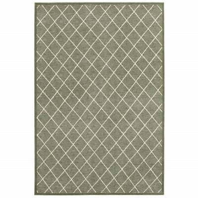 5’ x 8’ Gray and Ivory Diamond Indoor Area Rug