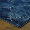 7’ x 10’ Blue and Ivory Trellis Indoor Area Rug