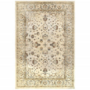 10’ x 13’ Ivory and Gold Distressed Indoor Area Rug