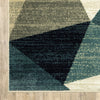 7’ x 9’ Gray and Teal Geometrics Indoor Area Rug