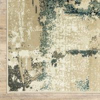 10’ x 13’ Beige and Blue Block Indoor Area Rug